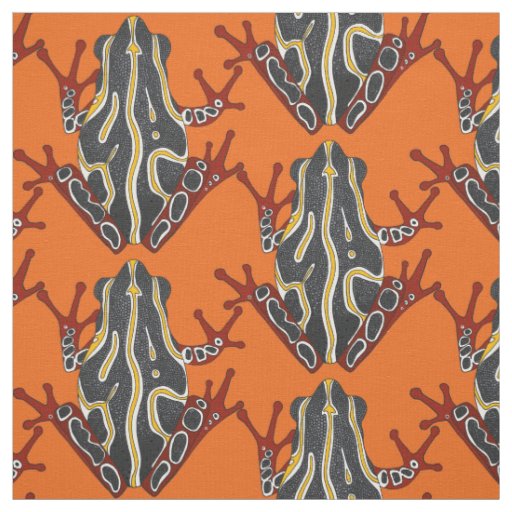 congo tree frog orange fabric
