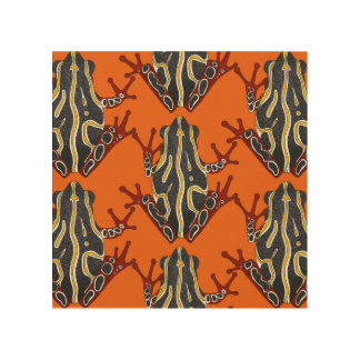 congo tree frog orange wood wall decor