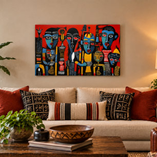 Congolese Abstract Acrylic Wall Art 36x24