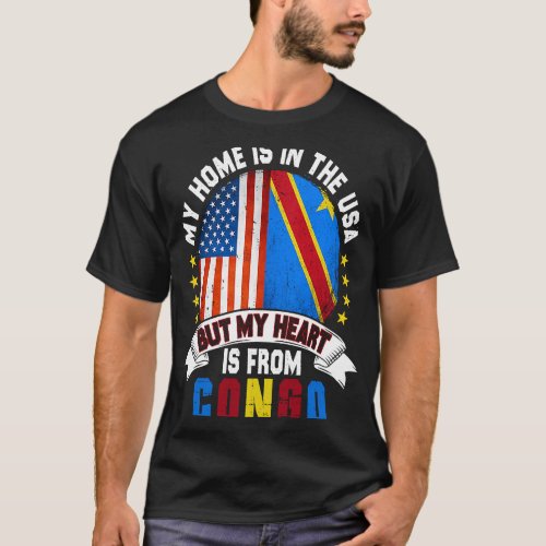 Congolese American Patriot Heart is from Congo Fla T_Shirt