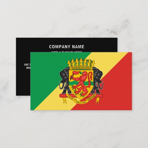 Congolese Flag  Coat of Arms Congo Republic Business Card