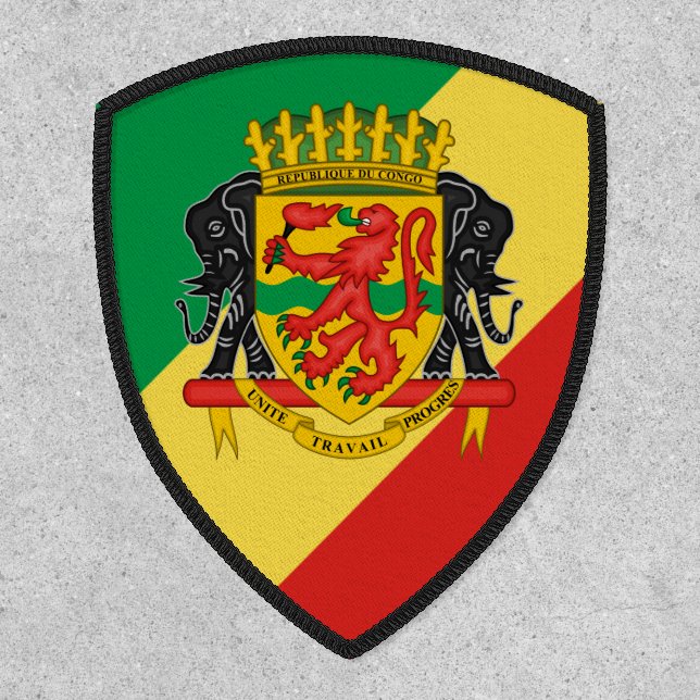 Congolese Flag & Coat of Arms, Congo Republic Patch (Front)