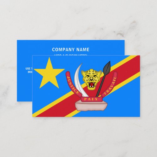 Congolese Flag  Coat of Arms Flag of DR Congo Business Card