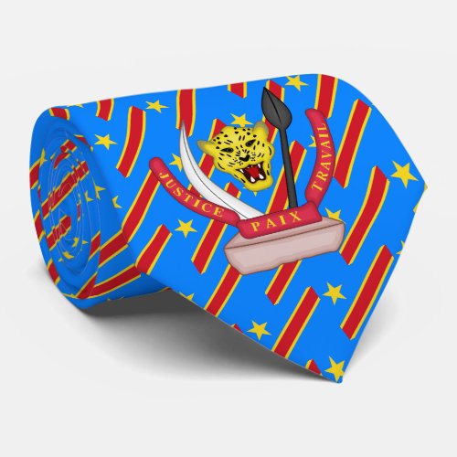 Congolese Flag  Coat of Arms Flag of DR Congo Neck Tie