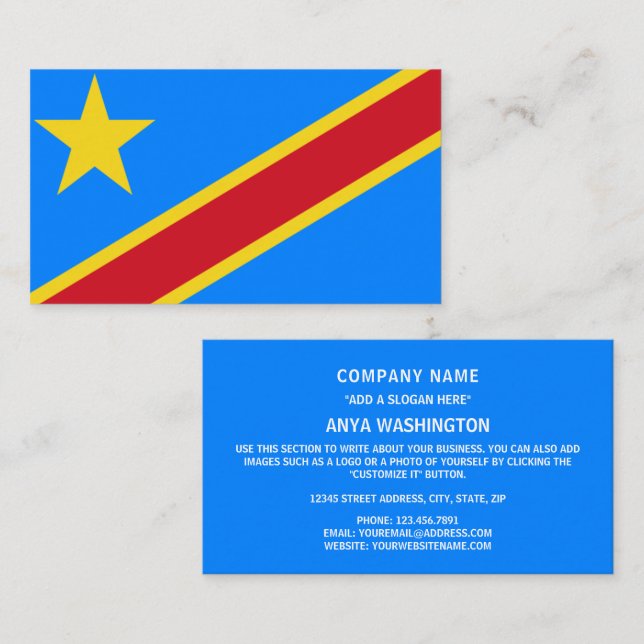Congolese Flag, Flag of DR Congo Business Card (Front/Back)