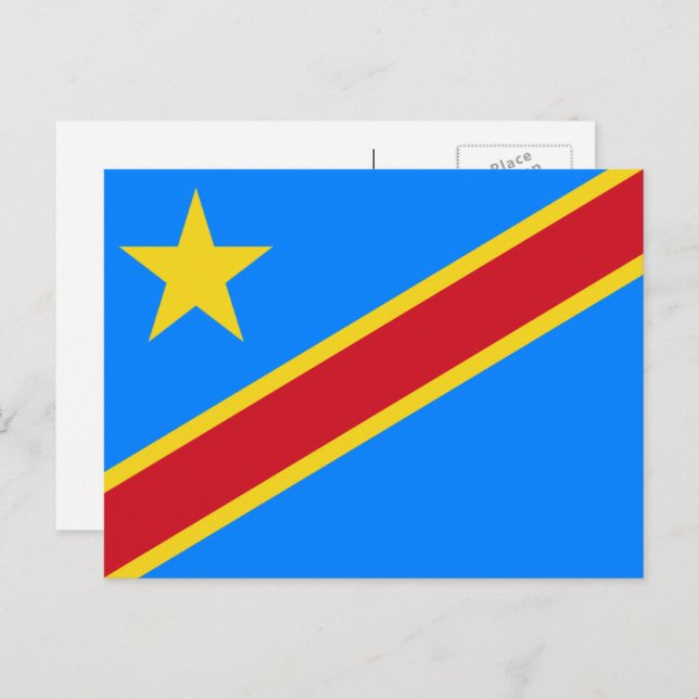 Congolese Flag, Flag of DR Congo Postcard (Front/Back)