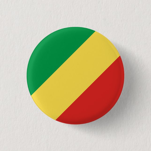 Congolese Flag, Flag of Republic of the Congo Button (Front)