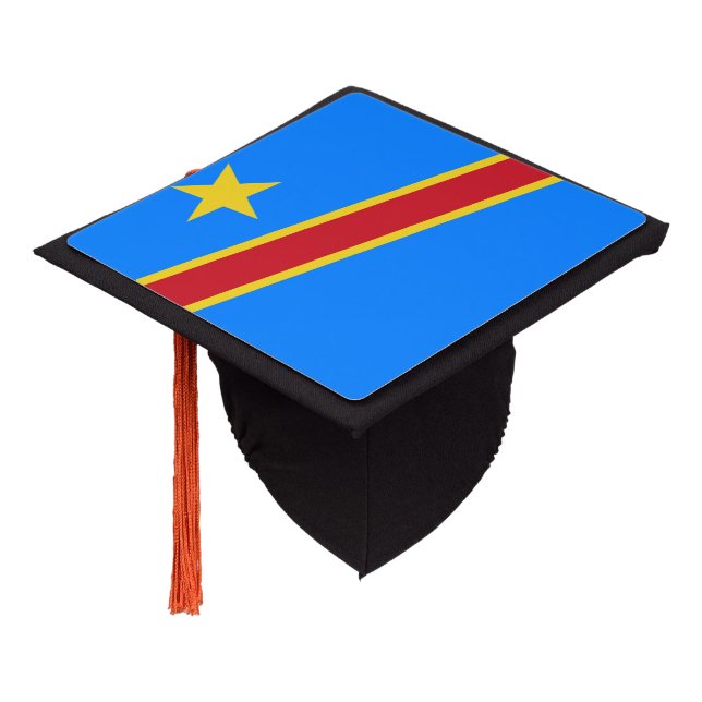 Congolese flag graduation cap topper (Angled)