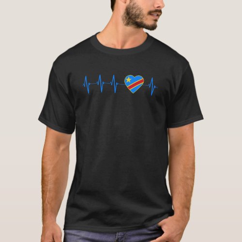 Congolese Heartbeat I Love DR Congo Flag Heart T_Shirt