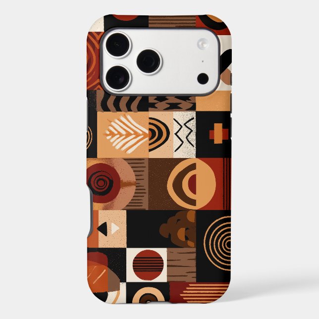 Congolese motifs background grid Phone Case (Back)