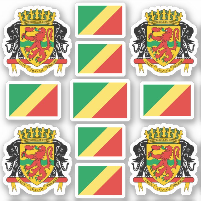 Congolese national symbols /Coat of arms and fla Sticker (Front)