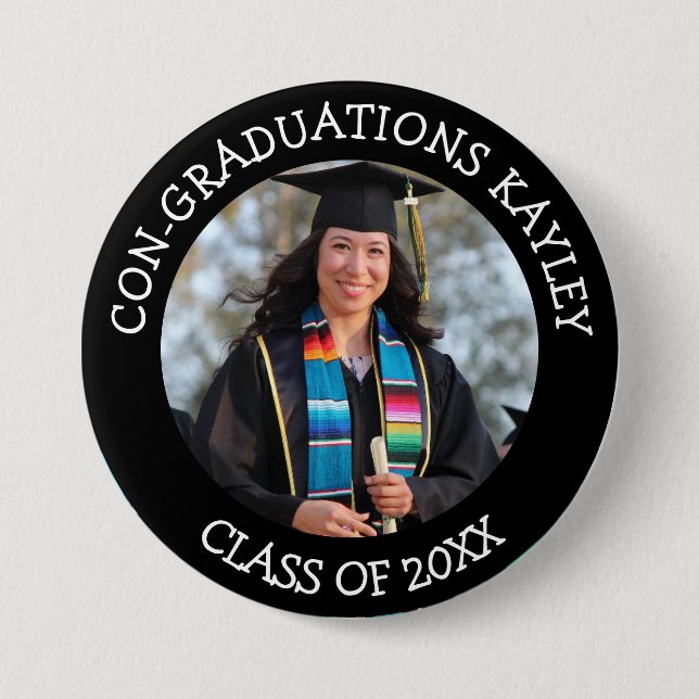 Congraduations Graduate name and photo   Button (Front)