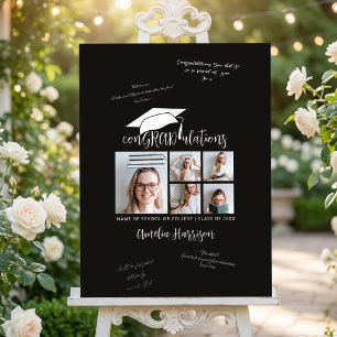Congradulations 5 Photo Guest Graduation Signature Foam Board