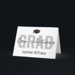 Congradulations Class of 2025 Graduate Card<br><div class="desc">Play on words congratulations greeting card for the graduate. This graduation card features a students cap,  the class year,  their name,  and the word "congradulations".</div>
