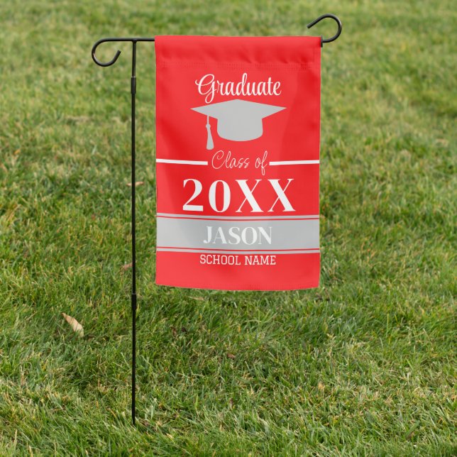Congrat Class Of 2024 Graduation Party High School Garden Flag (In SItu)