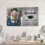 Congrats 1 Photo Silver & Black Modern Graduation Banner