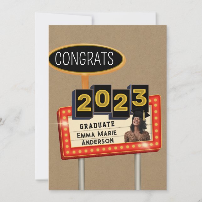 Congrats 2023 Graduate Kraft Paper Retro Billboard Announcement (Front)