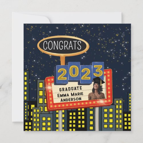 Congrats 2023 Graduate Stars Retro City Billboard Announcement