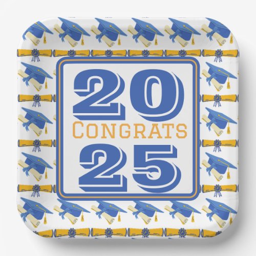 Congrats 2025 Graduates Paper Plates