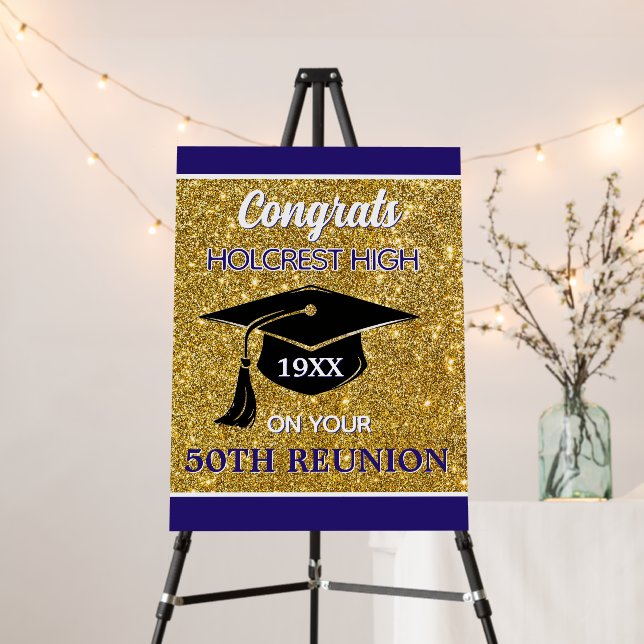 Congrats! 50TH Class Reunion Sign (In Situ (Stand))