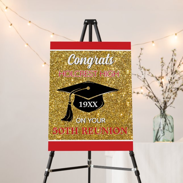 Congrats! 50TH Class Reunion Sign (In Situ (Stand))