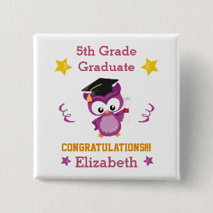 Congrats 5th grade graduate button