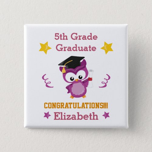 Congrats 5th grade graduate  button
