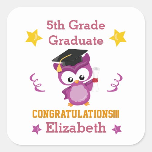 Congrats 5th grade graduate  square sticker