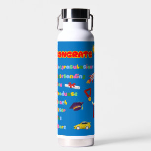 Congrats Acronym Graduation Water Bottle for Boys