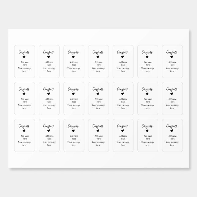Congrats add name message graduate custom template matchboxes (Sticker Sheet)