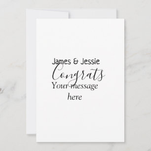 Congrats add name message wedding newly wed couple invitation