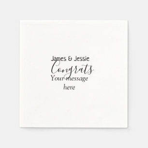Congrats add name message wedding newly wed couple napkins