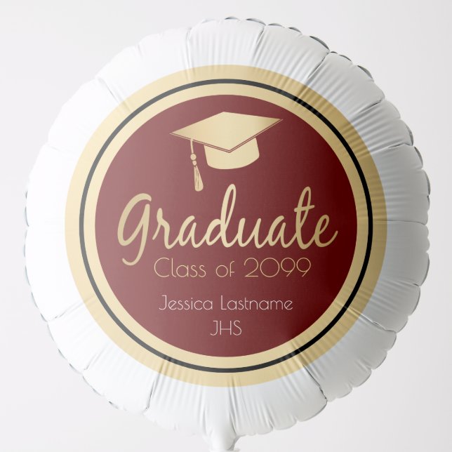 Congrats Any Year Graduate Gold Balloon (Front)