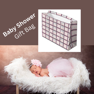 Congrats Baby Girl Pink Pattern  Large Gift Bag