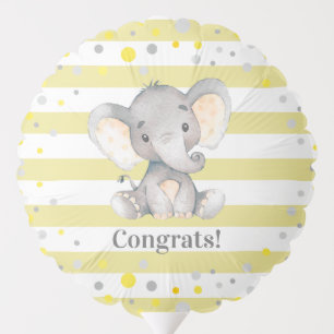 Congrats Baby Grey Yellow Elephant Little Peanut Balloon