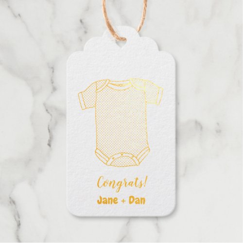 Congrats baby shower cloth foil gift tags