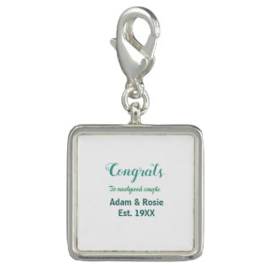 Congrats blue green wedding couple name est. year charm