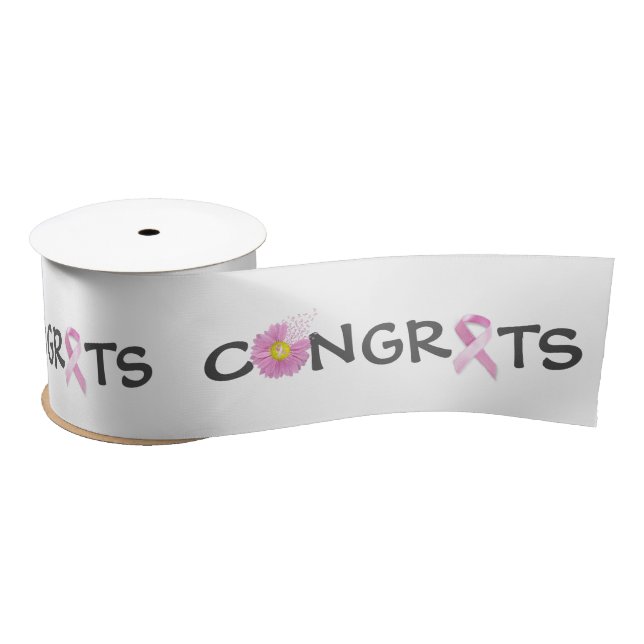 Congrats Breast Cancer Pink Ribbons  (Spool)