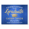 Congrats Brushed Blue Gold and White Graduation