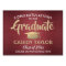 Congrats Brushed Burgundy Red Gold Graduation Yard