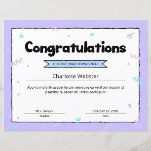 Congrats Certificate Award Template Congratulation
