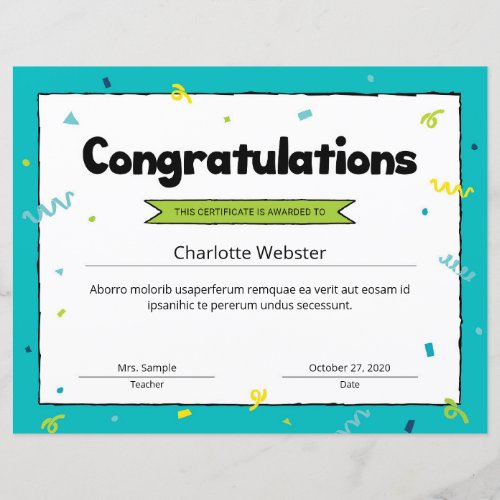 Congrats Certificate Award Template Congratulation