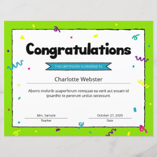 Congrats Certificate Award Template Congratulation