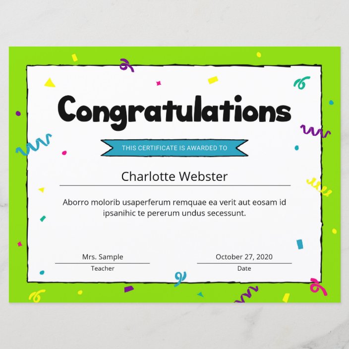 Congrats Certificate Award Template Congratulation | Zazzle