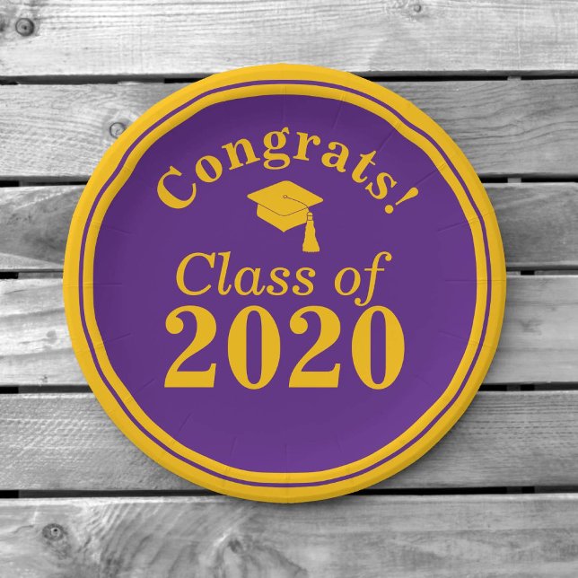 Congrats Class of 2023 Purple Gold Paper Plates (Creator Uploaded)