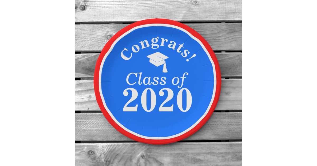 Congrats Class of 2024 Red White Blue Paper Plates Zazzle