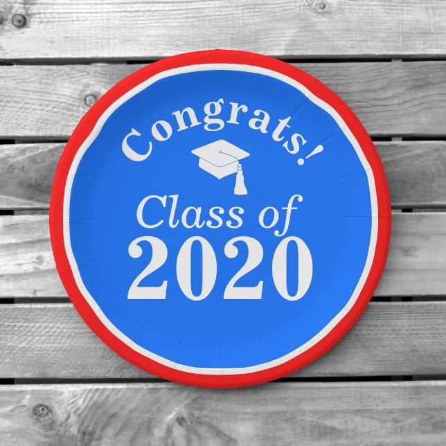 Congrats Class of 2024 Red White Blue Paper Plates (Creator Uploaded)