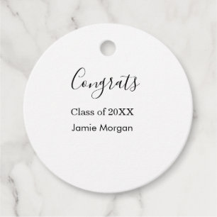 Congrats class of 20XX graduation name simple date Favor Tags