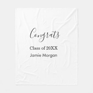 Congrats class of 20XX graduation name simple date Fleece Blanket