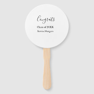Congrats class of 20XX graduation name simple date Hand Fan